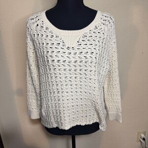 Joie Cream Knit 100% Cotton Boho Sweater
